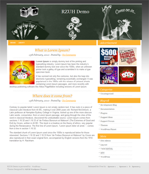 free wordpress theme Poker Ace Theme 4