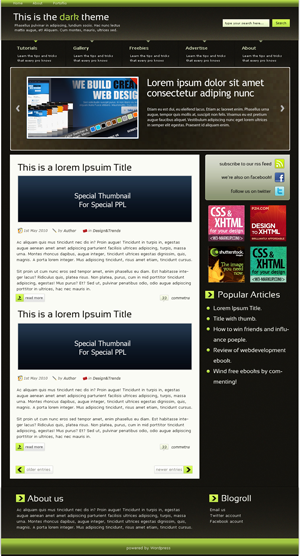 free wordpress theme Dark Magazine Theme