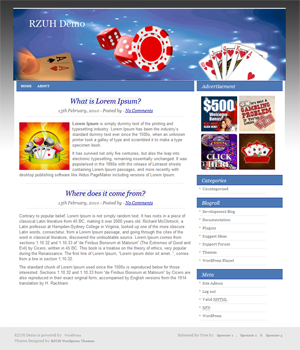 free wordpress theme Poker Ace Theme 1
