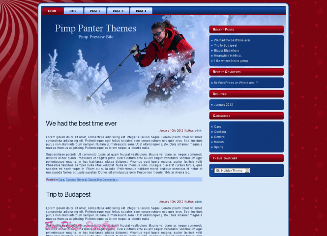 Ski Holiday Theme