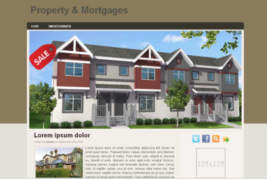 free wordpress theme Real Estate and Mortgages