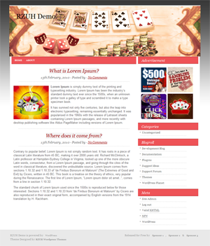 free wordpress theme Poker Ace Theme 5