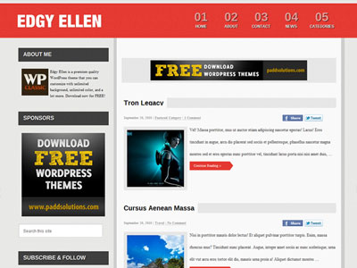 free wordpress theme Edgy Ellen