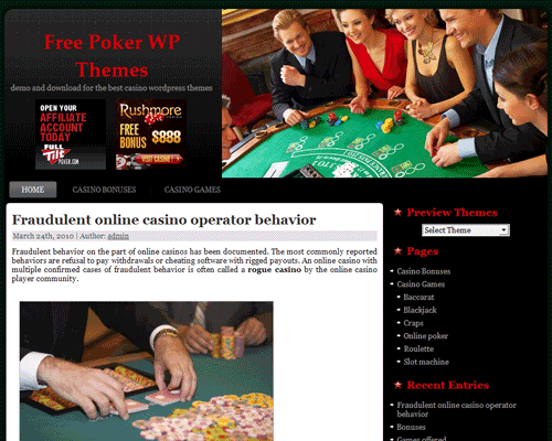 free wordpress theme Black Jack