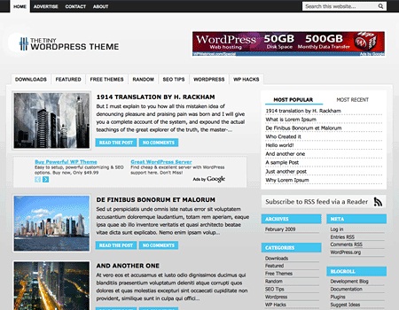The Tiny Wordpress Theme