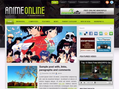 free wordpress theme AnimeOnline – Free Premium WordPress Theme