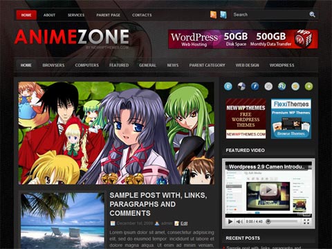 free wordpress theme Free WordPress Theme – Anime Zone. Free Download