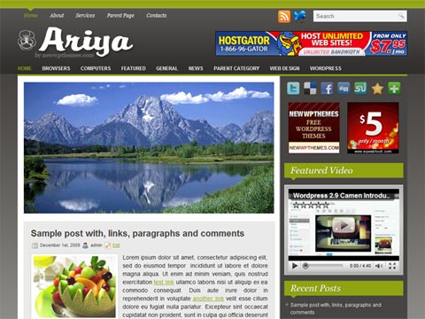 free wordpress theme Free WordPress Theme  Ariya. Free Download