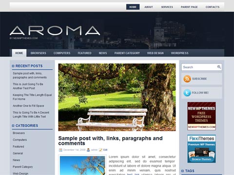 free wordpress theme Aroma – Free Premium WordPress Theme