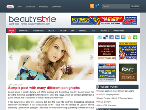 Free WordPress Theme – Beauty Style. Free Download