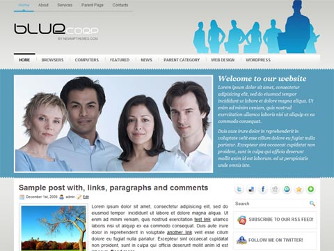 free wordpress theme BlueCorp