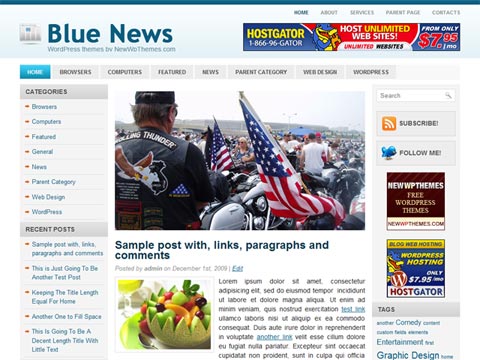 Free WordPress Theme – Blue News. Free Download