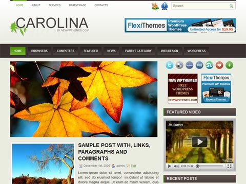 free wordpress theme Carolina – Free Premium WordPress Theme