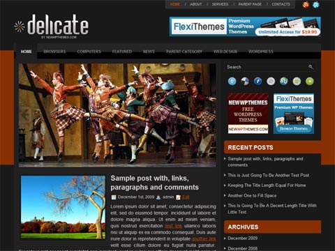 free wordpress theme Delicate
