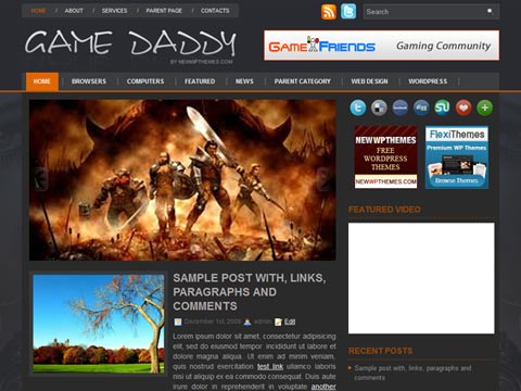 free wordpress theme GameDaddy – Free Premium WordPress Theme