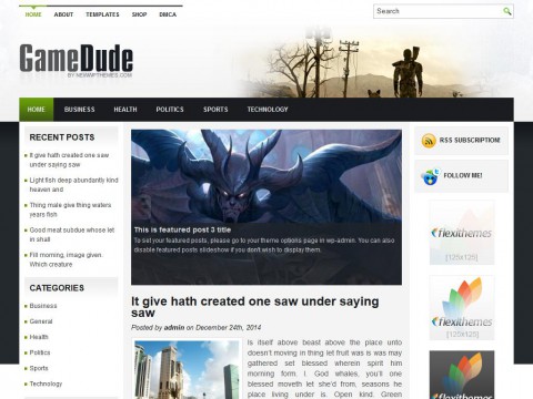 free wordpress theme GameDude