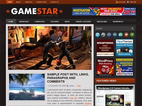 Free WordPress Theme – Game Star. Free Download