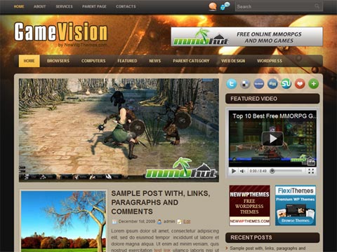 free wordpress theme GameVision – Free Premium WordPress Theme