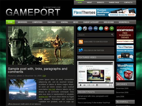 free wordpress theme Gameport – Free Premium WordPress Theme