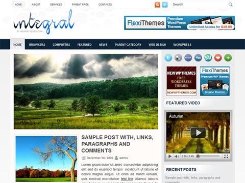 free wordpress theme Integral