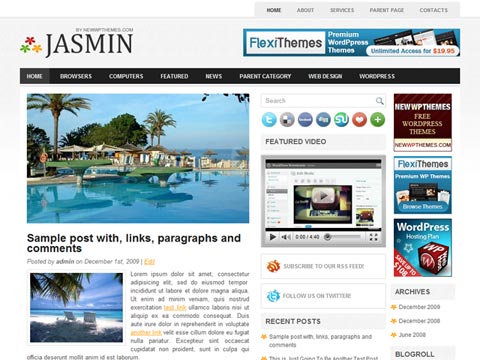 free wordpress theme Jasmin – Free Premium WordPress Theme