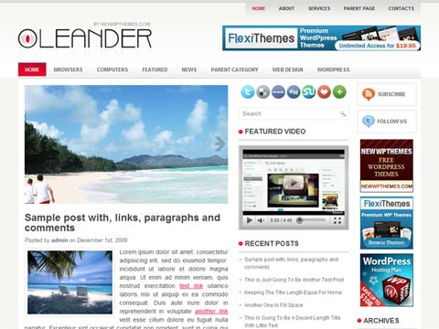 free wordpress theme Leander – Free Premium WordPress Theme