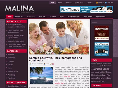Malina – Free Premium WordPress Theme