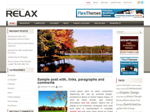 free wordpress theme Relax – Free Premium WordPress Theme