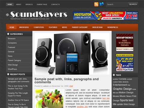 Free WordPress Theme – Soundsavers. Free Download