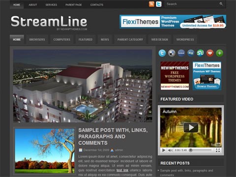 free wordpress theme StreamLine