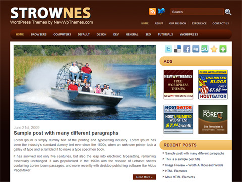Free WordPress Theme – Strownes Brown. Free Download