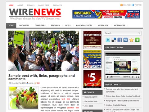 Free WordPress Theme – Wire News. Free Download