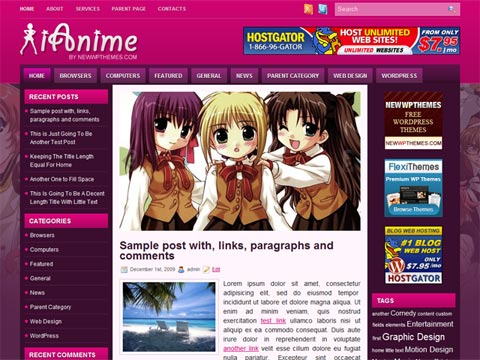 free wordpress theme Free WordPress Theme – iAnime. Free Download