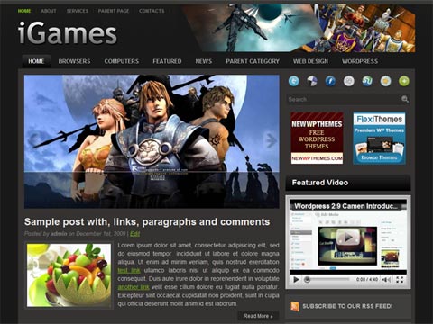 Free WordPress Theme – iGames. Free Download