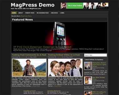 free wordpress theme BlackZine