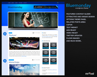 free wordpress theme Blue Monday