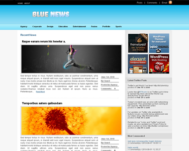 free wordpress theme Blue News