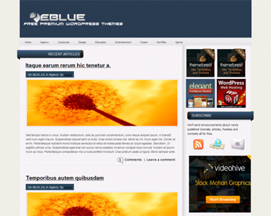 free wordpress theme Eblue WordPress Theme