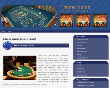 free wordpress theme ElegantPokerBlue