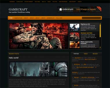free wordpress theme Gamecraft