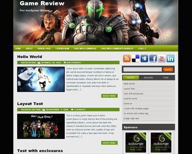 free wordpress theme Game Review