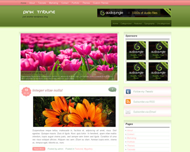 free wordpress theme Pink Tribune