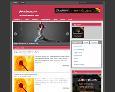 free wordpress theme Pinky