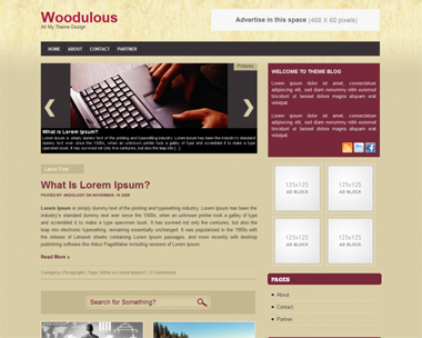 free wordpress theme Woodulous