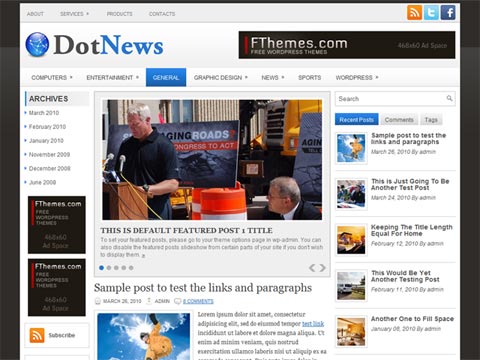 free wordpress theme DotNews