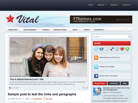 free wordpress theme Vital
