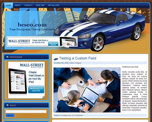 free wordpress theme Dodge Viper WP
