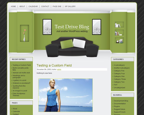 free wordpress theme Green Room