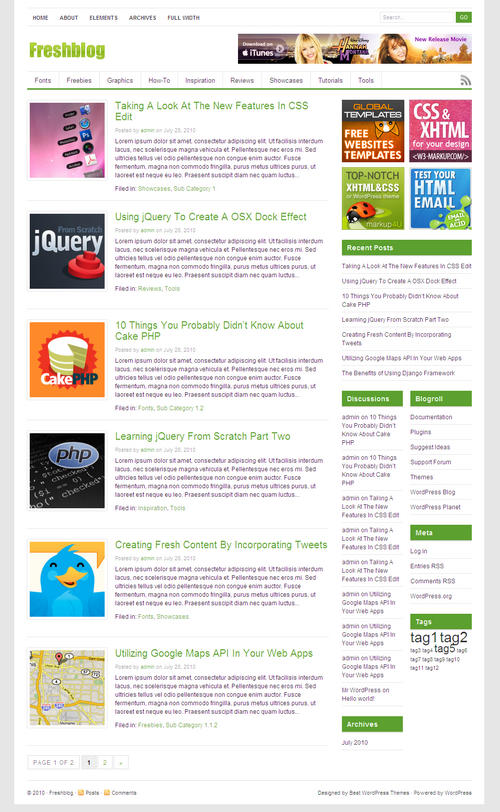 free wordpress theme Freshblog – A Free Premium WordPress Theme