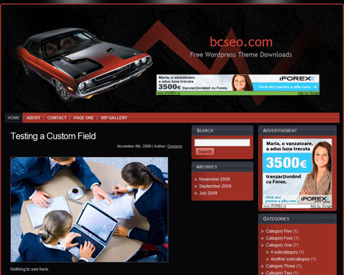 free wordpress theme Dark Car Theme Two